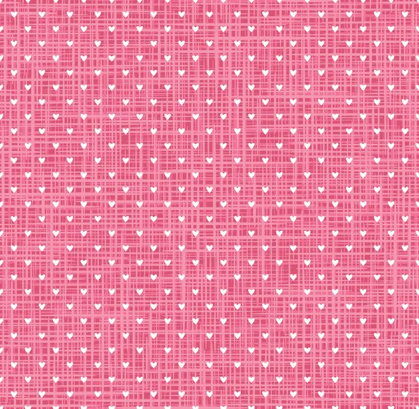 Безшовний фон з сердець на рожевому тлі схрещених смуг — стоковий вектор