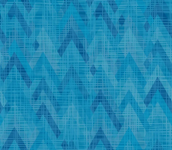 Blue seamless herringbone inlay. Texture fabric weave. asymmetric zigzag — Stock Vector