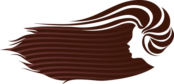 Profil d'une fille aux cheveux luxuriants — Image vectorielle