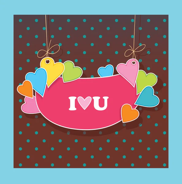 Greetings card for lovers. Declaration of love — Stock Vector