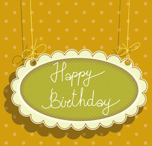 Tarjeta de felicitación con feliz cumpleaños — Vector de stock