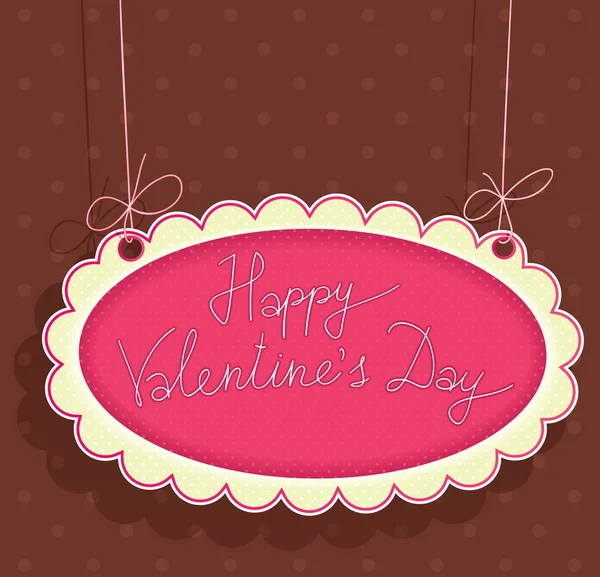 Greeting Signboard with Valentine's Day — Stock Vector