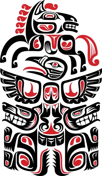 Diseño de tatuaje estilo Haida — Vector de stock