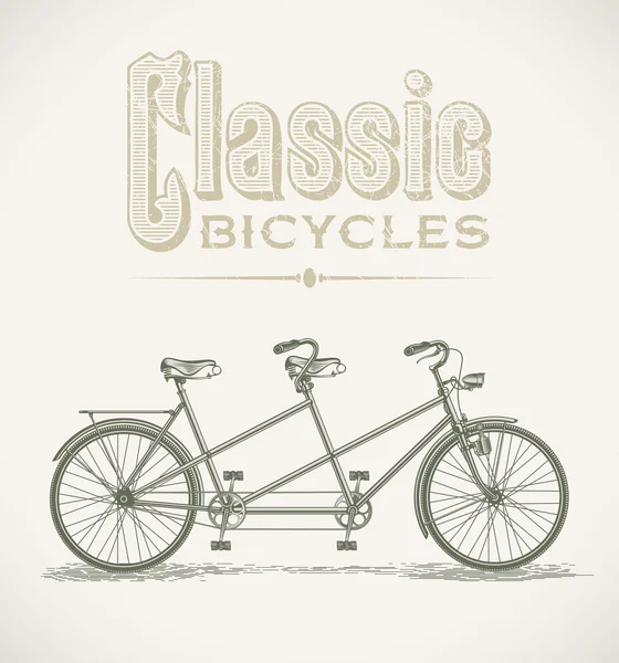 Vélo tandem classique — Image vectorielle