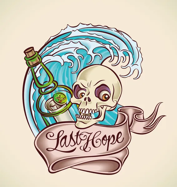 Last Hope - conception de tatouage de marin — Image vectorielle