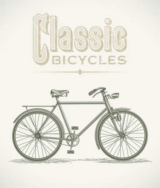 Classic gentleman's bicycle — Stock Vector