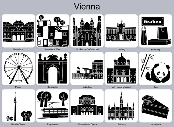 Wien ikoner — Stock vektor