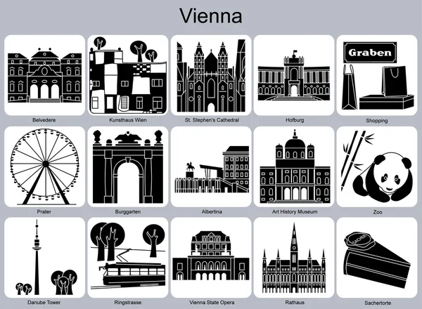 Iconos de Viena — Vector de stock