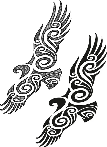 Padrão de tatuagem Maori - Águia —  Vetores de Stock