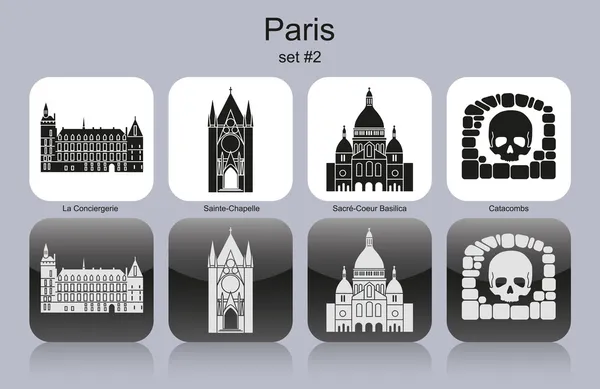 Paris icons — Stock Vector