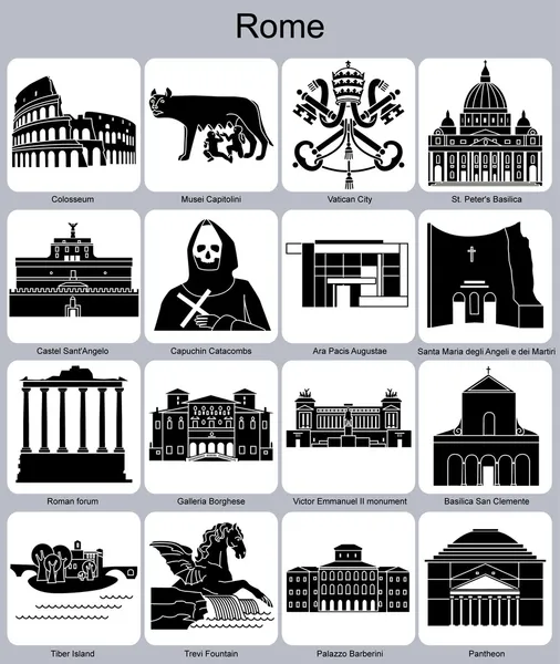 Ρώμη εικονίδια — Διανυσματικό Αρχείο