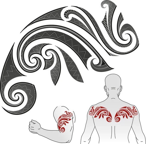 Tribal back tattoo Vector Art Stock Images | Depositphotos