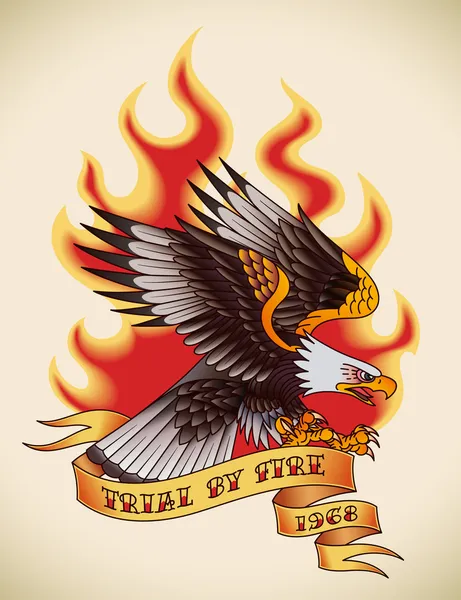 Eagle old-school tattoo — Stock Vector