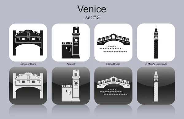 Icônes de Venise — Image vectorielle