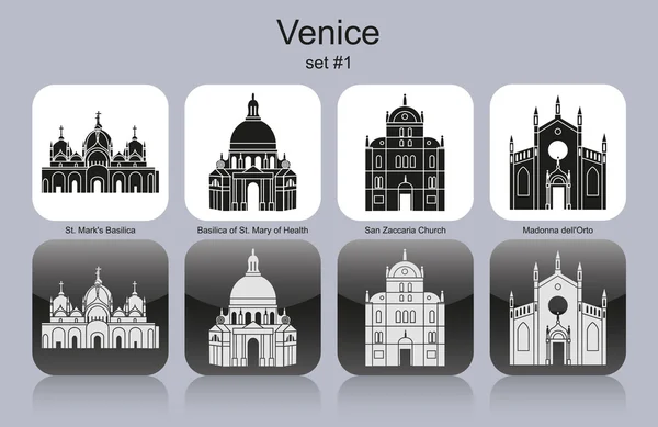 Icônes de Venise — Image vectorielle