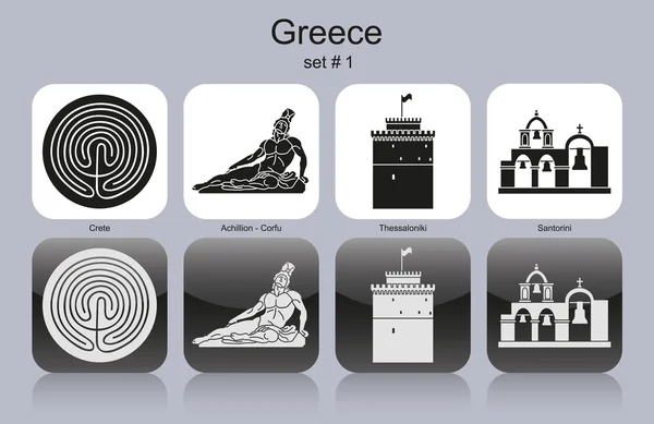 Iconos de Grecia — Vector de stock