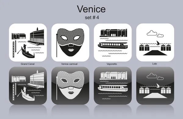 Ikony Benátky — Stockový vektor