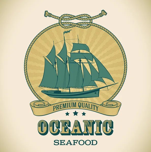 Vintage label - Oceanic — Stock Vector