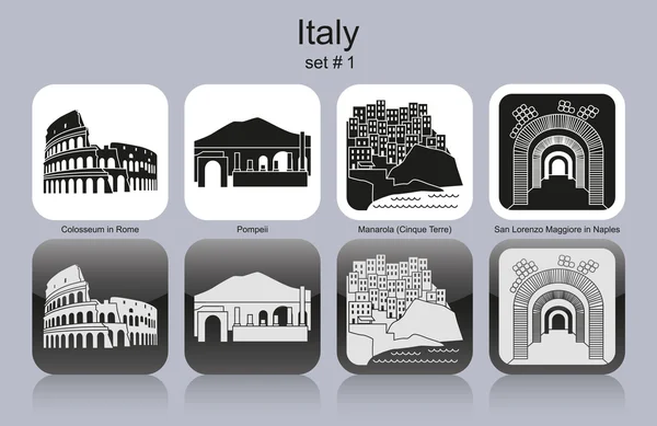 Иконы Италии — стоковый вектор