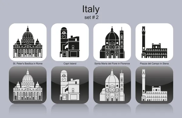 Iconos de Italia — Vector de stock