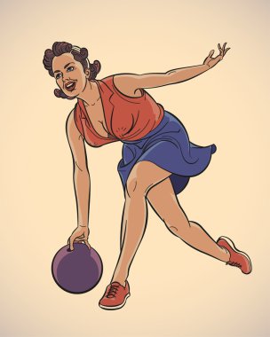 Download Bowling Girl Free Vector Eps Cdr Ai Svg Vector Illustration Graphic Art