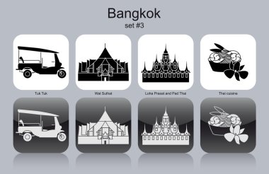 Icons of Bangkok clipart