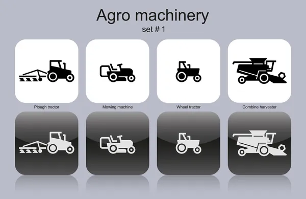 Agro machines pictogrammen — Stockvector