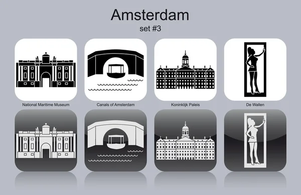Ícones de Amsterdam — Vetor de Stock