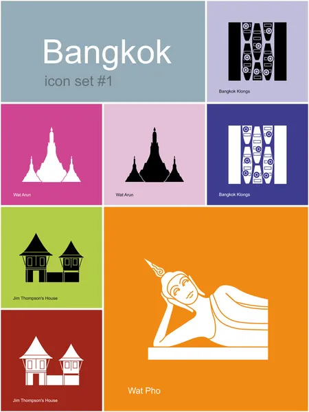 Icons of Bangkok — Stock Vector