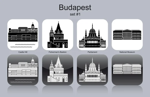 Icons of Budapest — Stock Vector