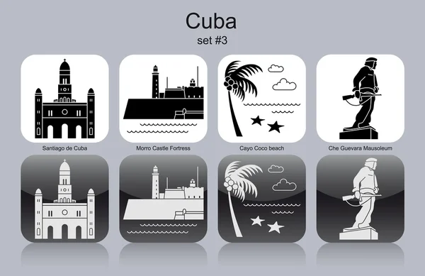 Ikoner av Kuba — Stock vektor