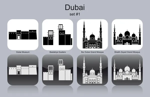 Icons of Dubai — Stock Vector