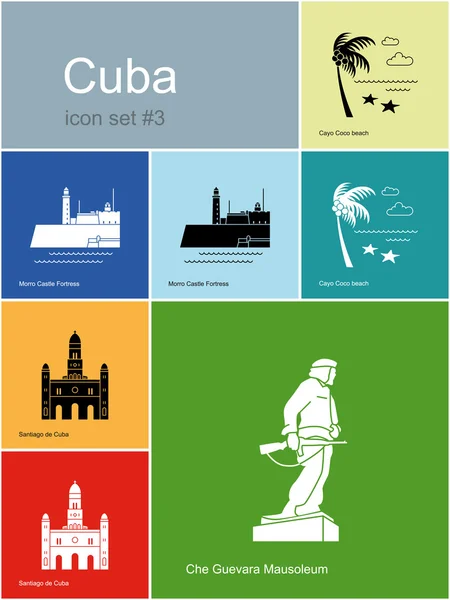 Iconos de Cuba — Archivo Imágenes Vectoriales