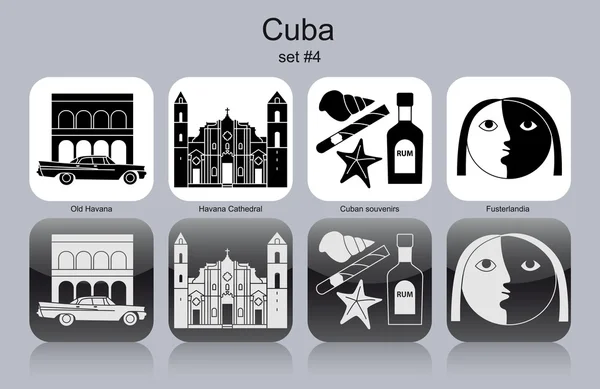 Icônes de Cuba — Image vectorielle