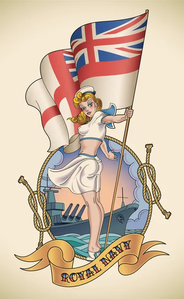 Royal Navy Mädchen — Stockvektor