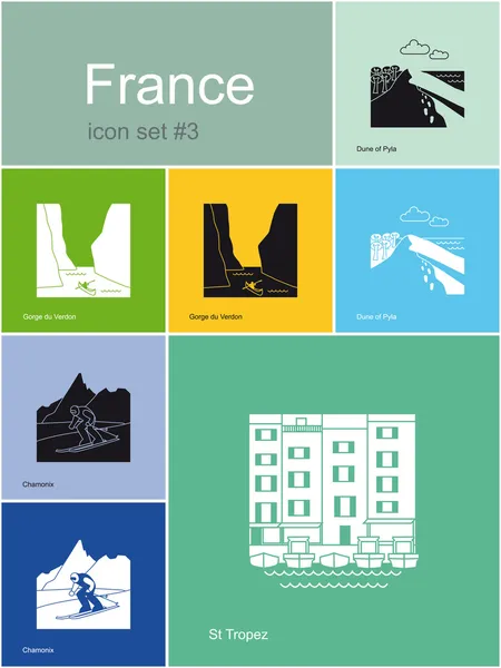 Icons of France — Stock Vector