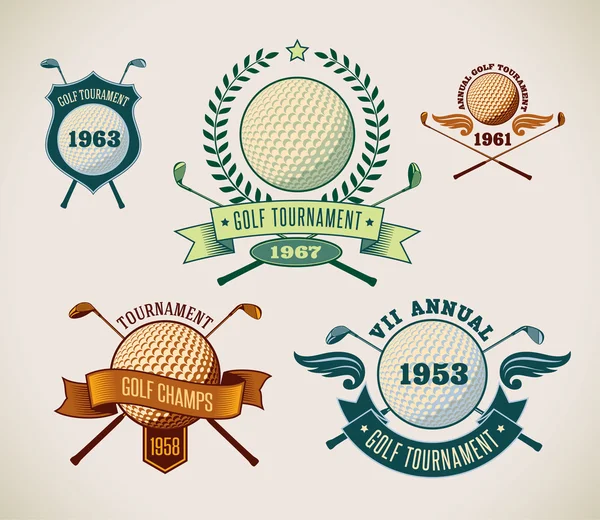 Étiquettes golf — Image vectorielle