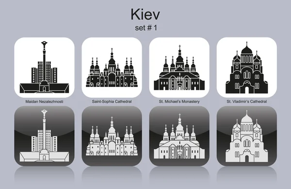 Icons of Kiev — Stock Vector