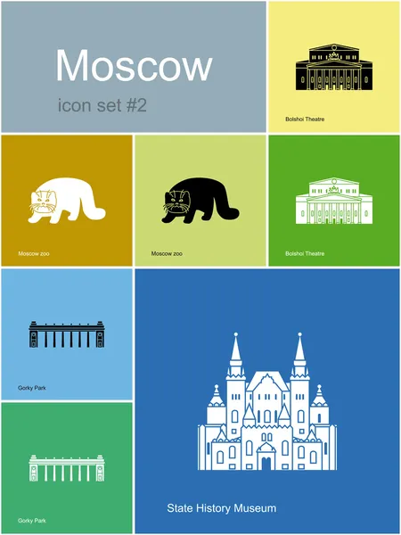 Icone di Mosca — Vettoriale Stock