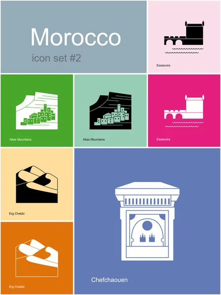 Icone del Marocco — Vettoriale Stock