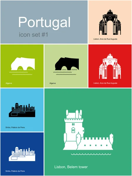Ikoner av portugal — Stock vektor