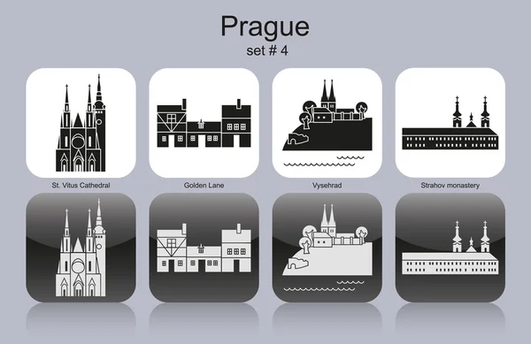 Pictogrammen van Praag — Stockvector