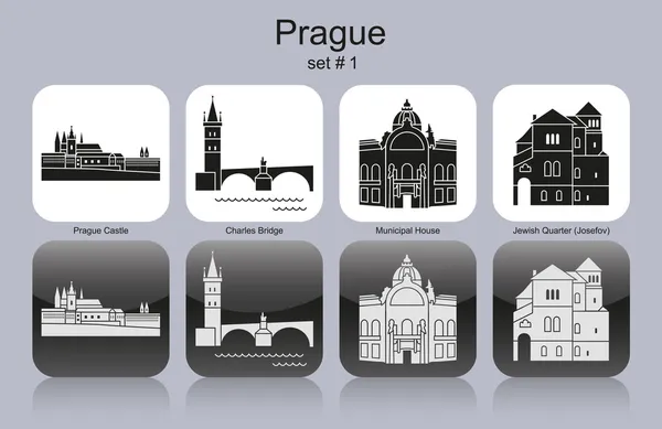 Pictogrammen van Praag — Stockvector