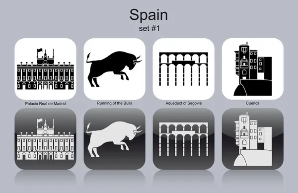 Ikonok, Spanyolország — Stock Vector