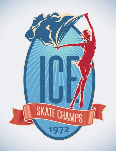 Campeones de patinaje artístico — Vector de stock