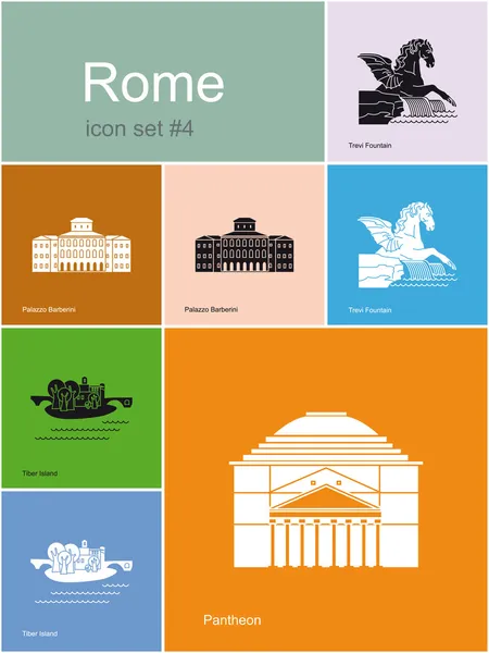 Icons of Rome — Stock Vector
