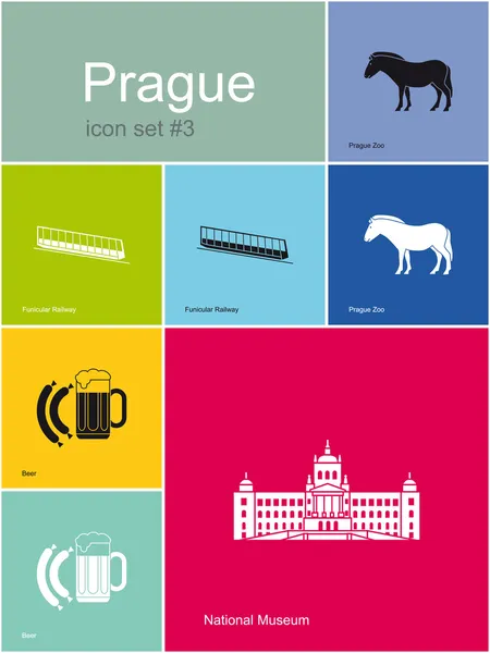 Icons of Prague — Stock Vector