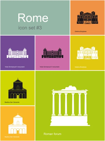 Icons of Rome — Stock Vector
