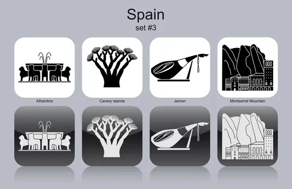Icone della Spagna — Vettoriale Stock