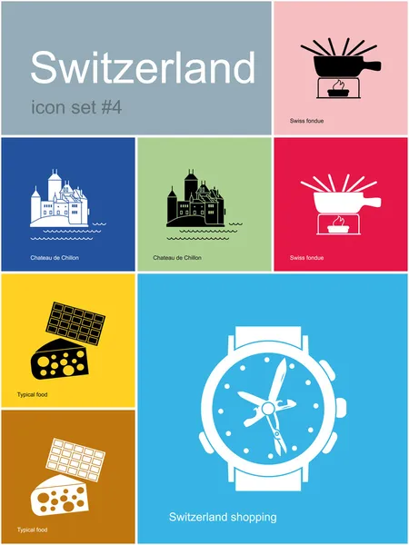 Iconos de Suiza — Archivo Imágenes Vectoriales